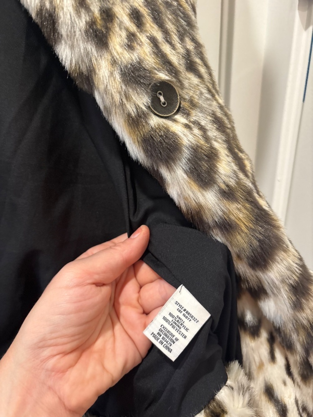 Marrakech Leopard Print Faux Fur Coat Size Large - Picture 6 of 6